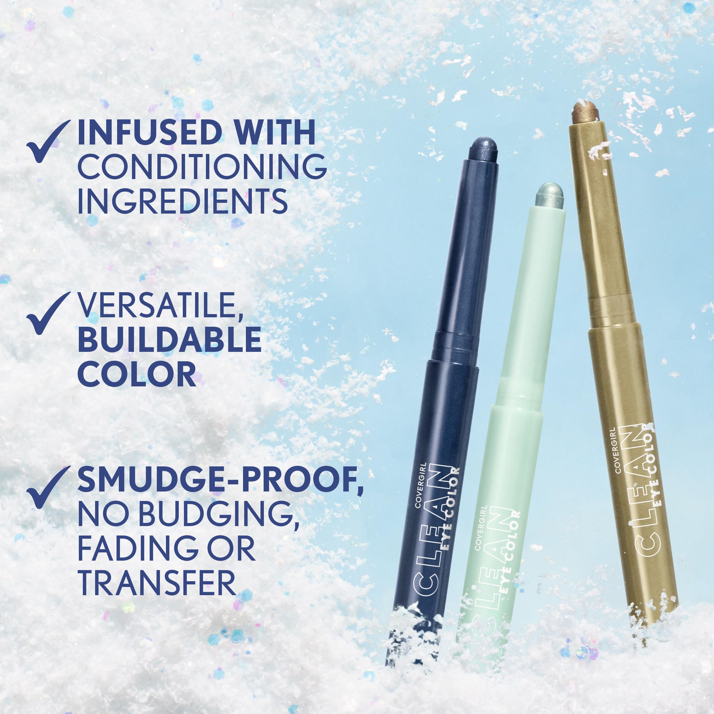 CoverGirl teinte hivernale brillante mélange facilement pour un regard givré.