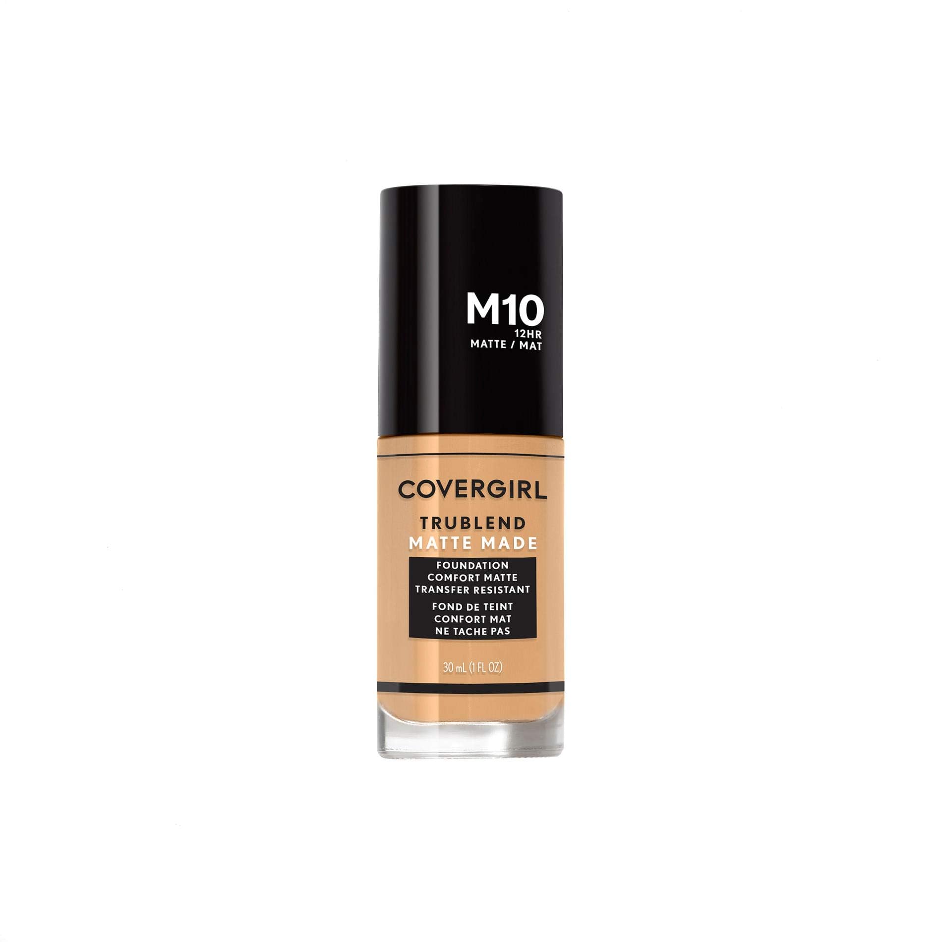 COVERGIRL TruBlend Matte Made, flacon pompe doré naturel pour un teint uniforme et matte.