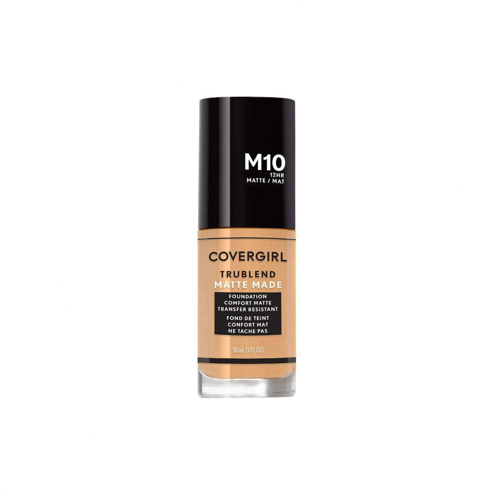 COVERGIRL TruBlend Matte Made, flacon pompe doré naturel pour un teint uniforme et matte.