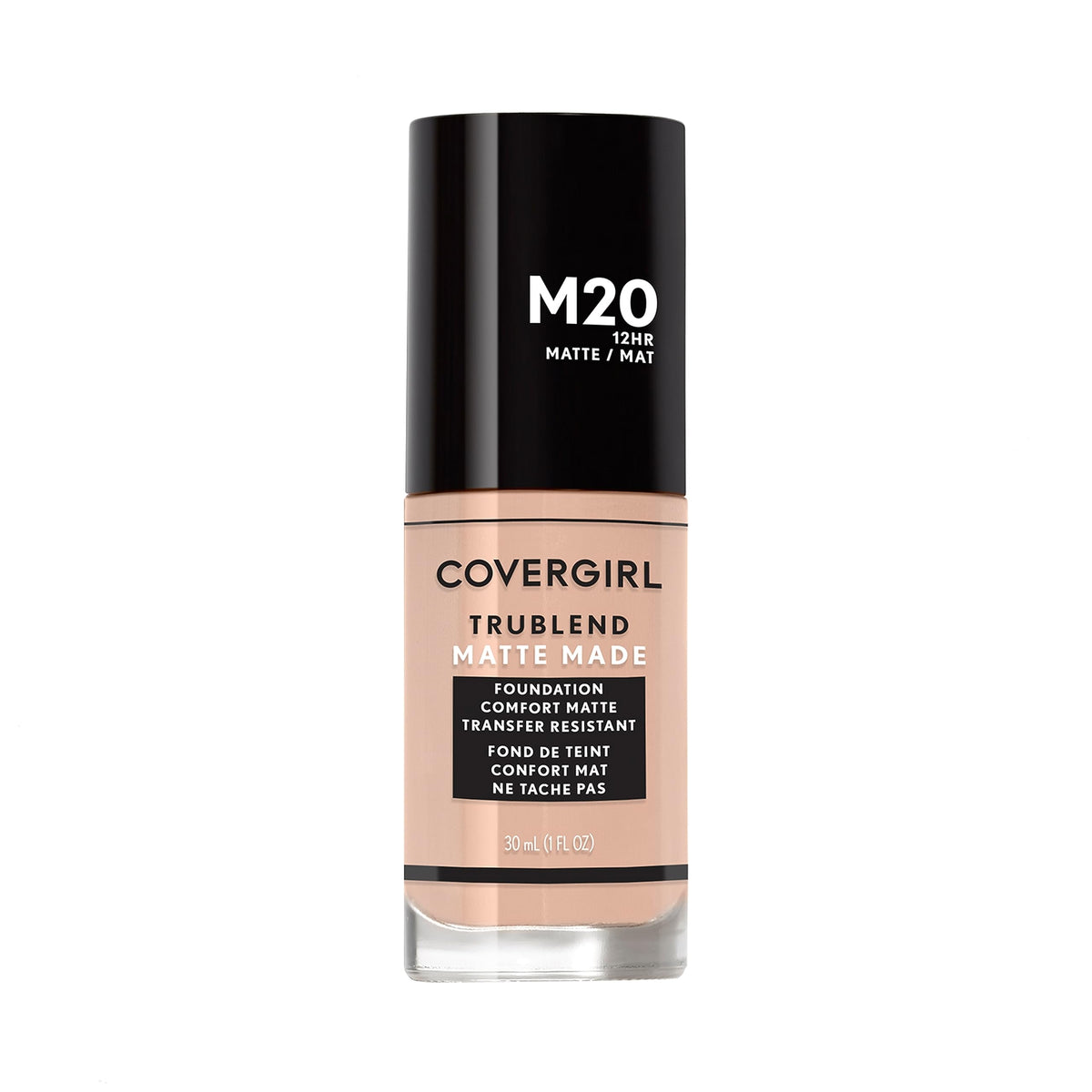 COVERGIRL TruBlend Matte Made dans sa bouteille, finition mate naturelle et durable.