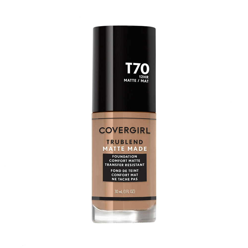 COVERGIRL TruBlend Matte Made – bouteille de fond de teint, fini mat durable.