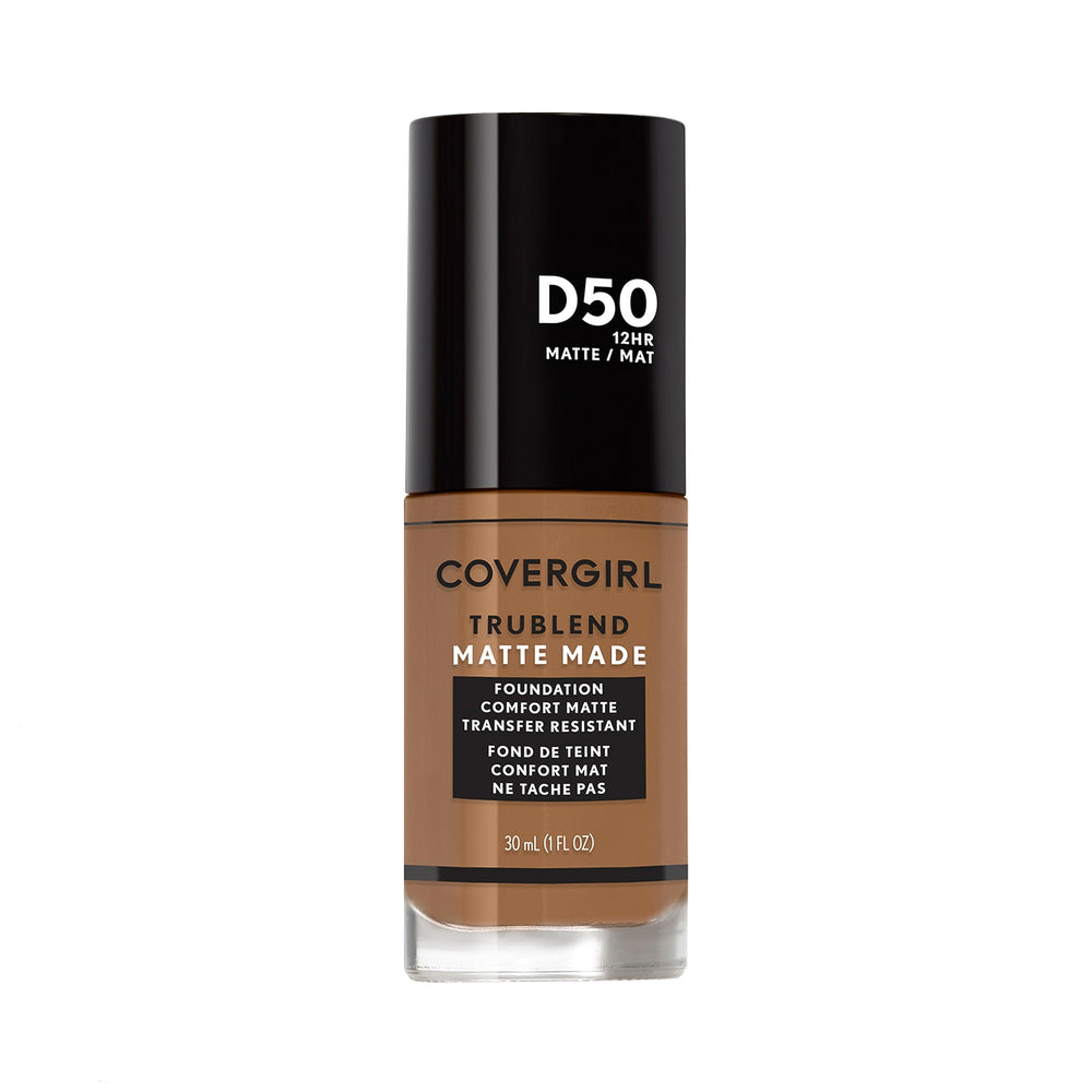 COVERGIRL TruBlend Matte Made Deep Golden – flacon, fini mat et naturel.
