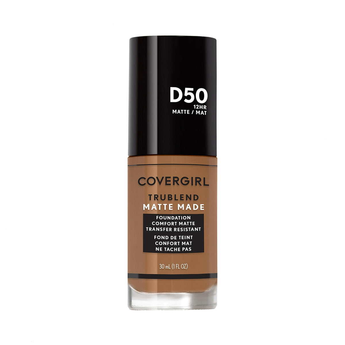 COVERGIRL TruBlend Matte Made Deep Golden – flacon, fini mat et naturel.
