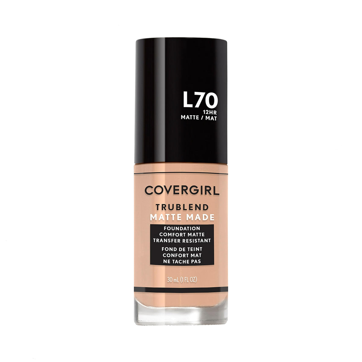COVERGIRL TruBlend Matte Made, bouteille du fond de teint pour une application homogène et précise.