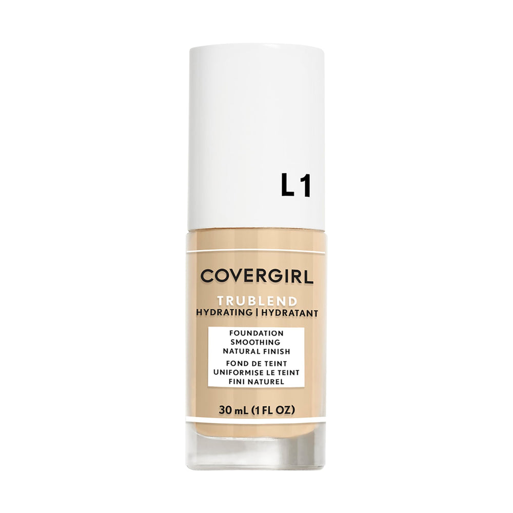 COVERGIRL Trublend teinte ivoire L1 dans la bouteille, texture fluide prête à l’application légère.