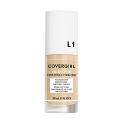 COVERGIRL Trublend teinte ivoire L1 dans la bouteille, texture fluide prête à l’application légère.