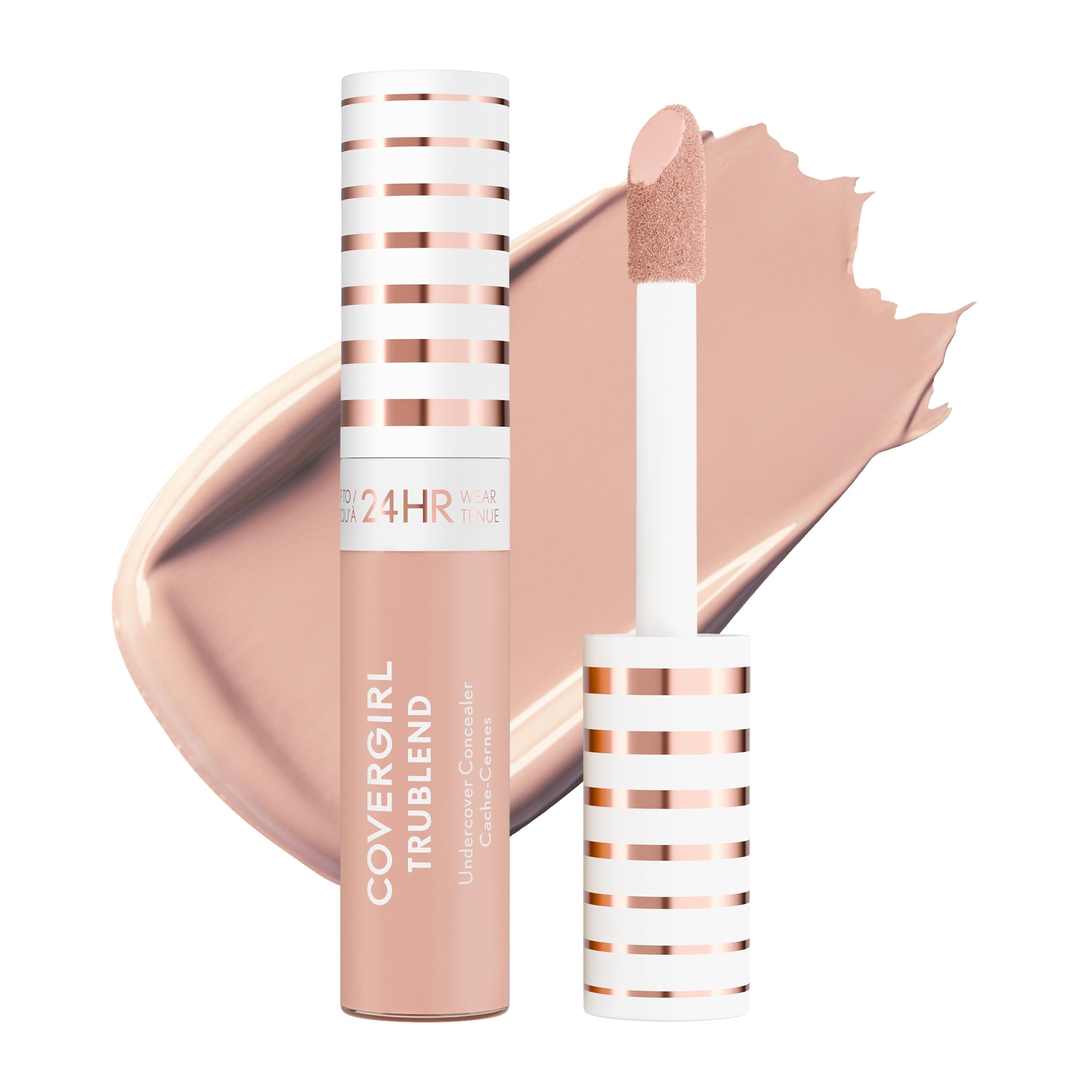 COVERGIRL TruBlend Undercover Concealer avec bouteille et applicateur, couvrance homogène et longue tenue.