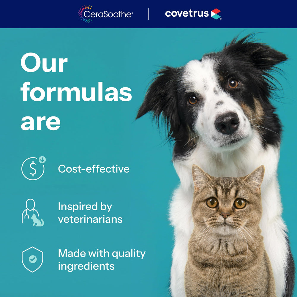 Covetrus CeraSoothe CHX+MC—lingettes antiseptiques pratiques pour un entretien rapide