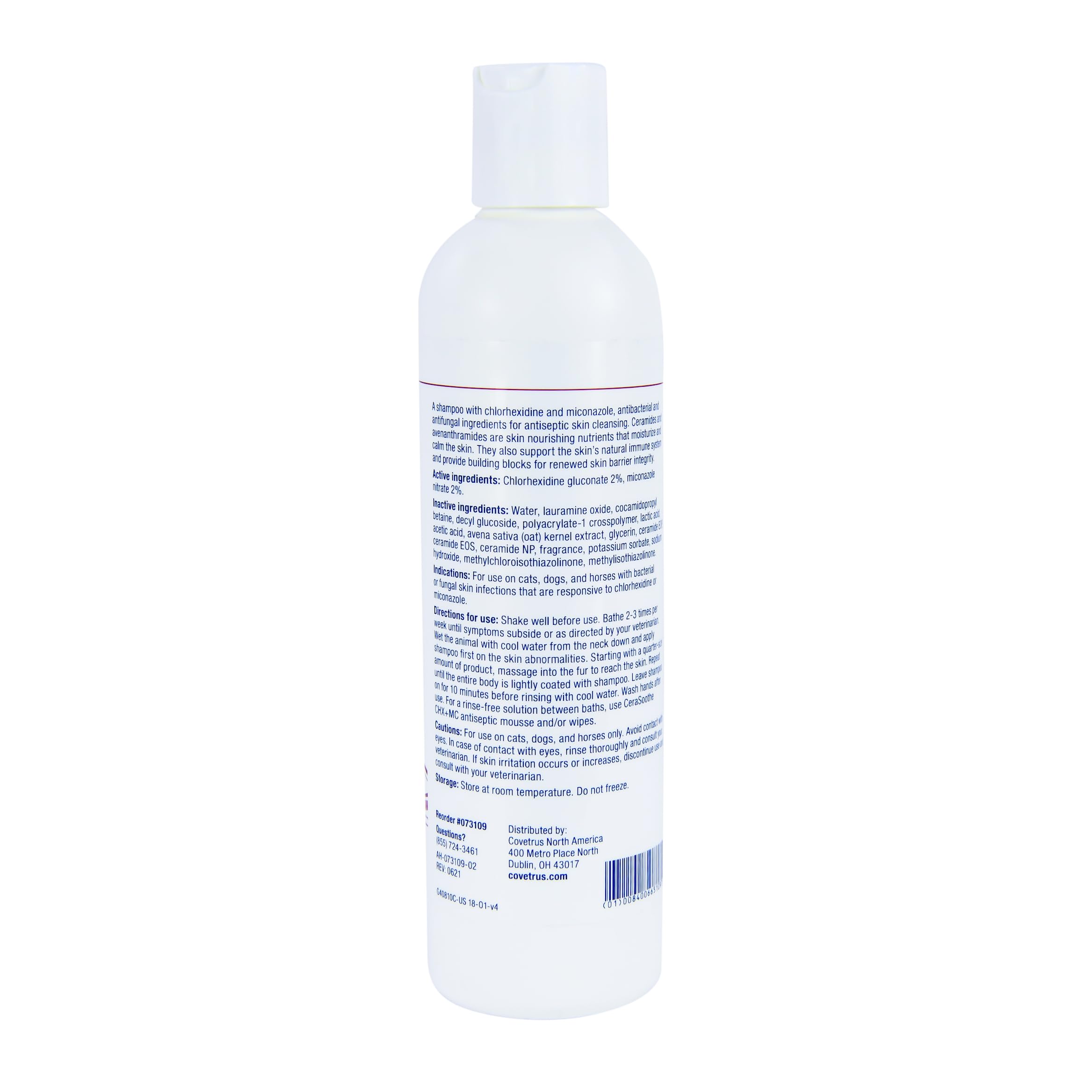 Covetrus CeraSoothe CHX+MC—mousse, application facile pour un soin hygiénique