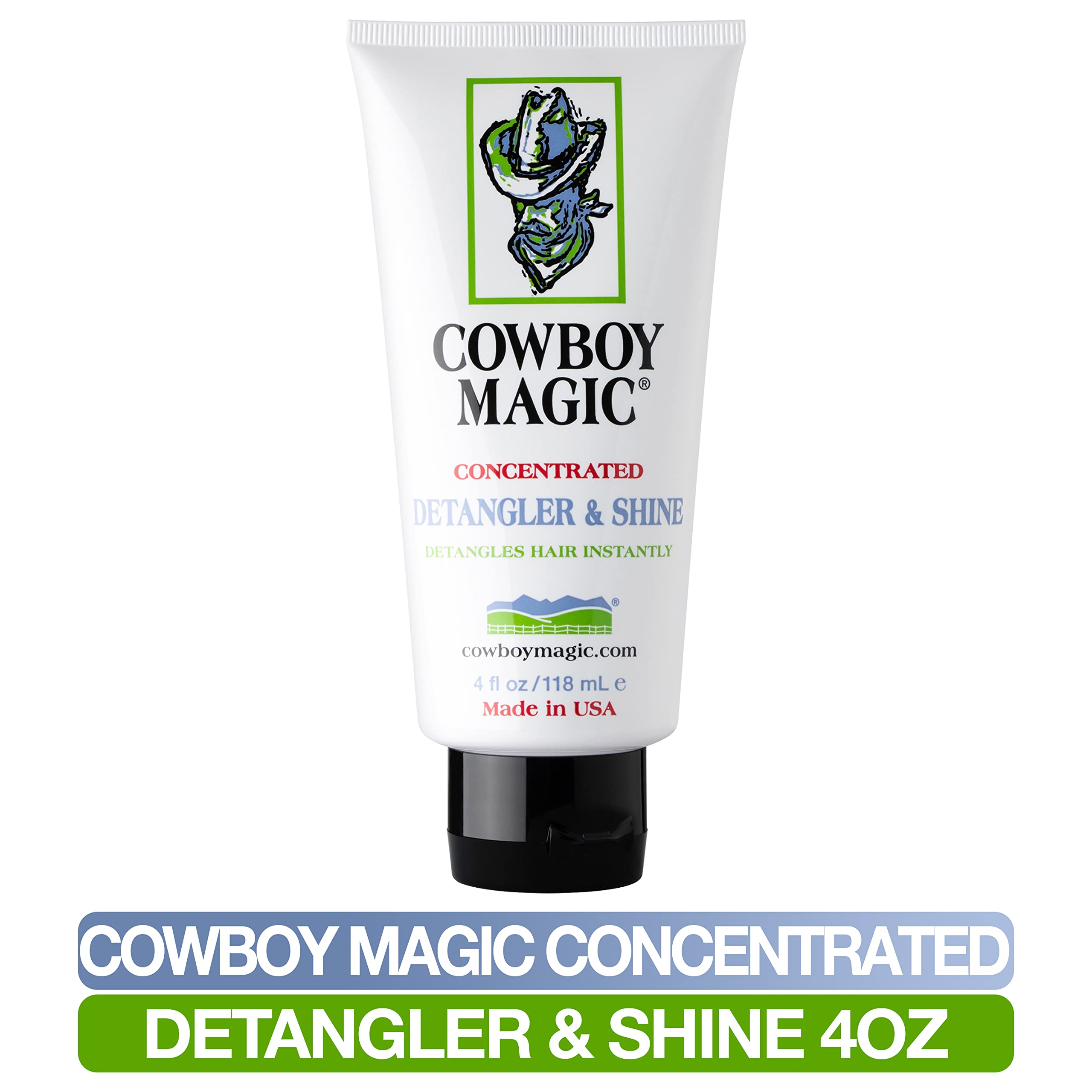 Cowboy Magic Détanglant et Brillance – appliquer sur les poils du cheval pour démêler sans rinçage.