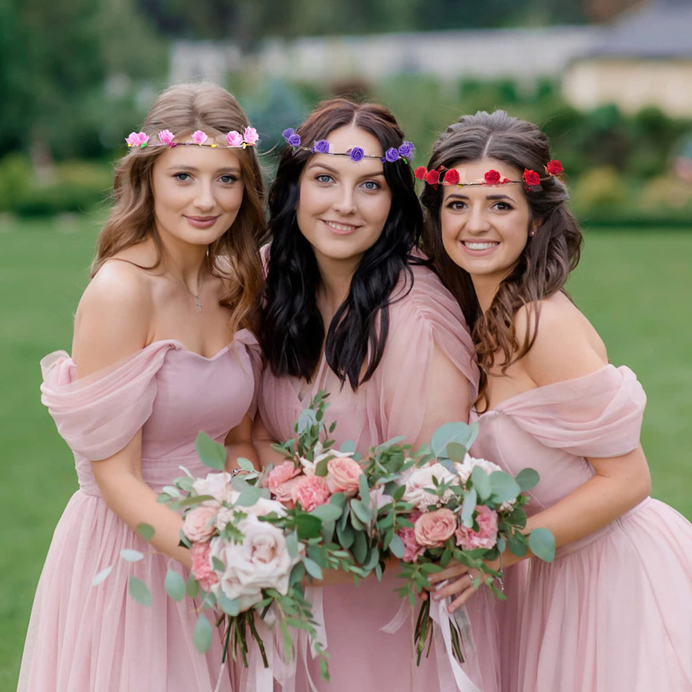 Coxeer couronne LED fleurs mariage, idéale pour photos et cérémonie.