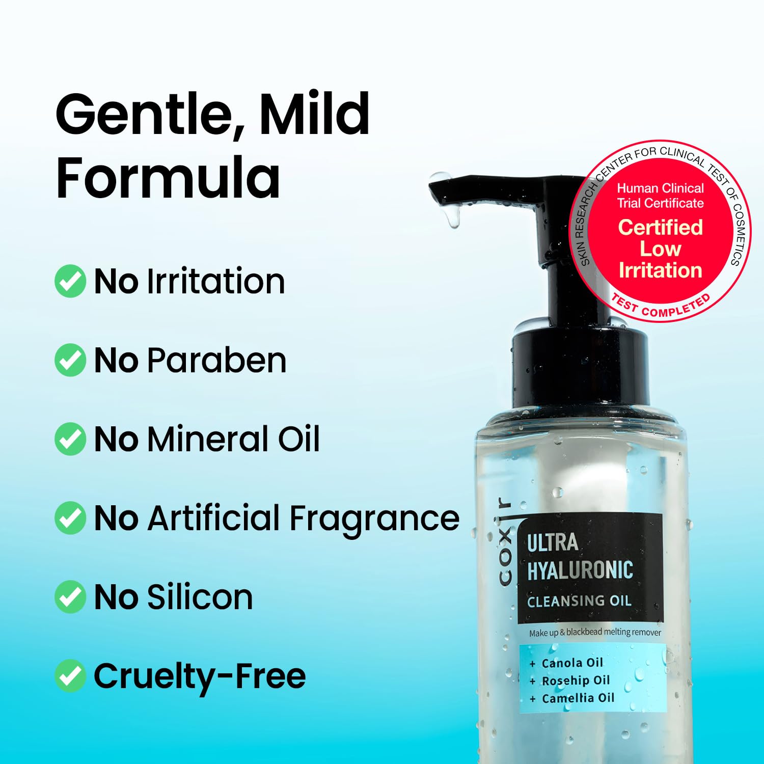 Coxir Huile Démaquillante – vegan sans parfum, soin quotidien respectueux de la peau.