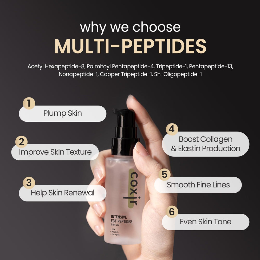 coxir serum egf peptides sans parabenes: formulation douce respectueuse de la peau.