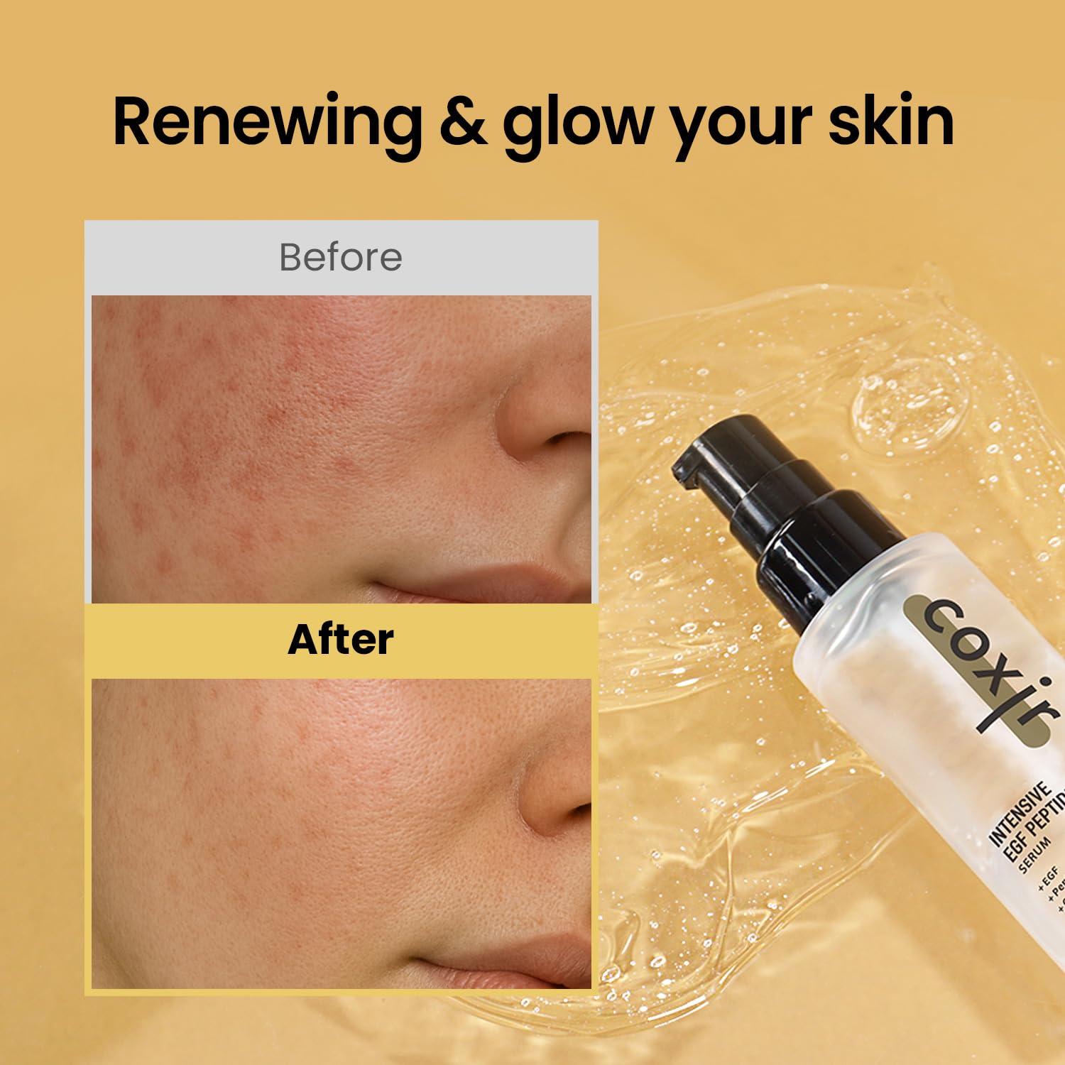 coxir serum egf peptides texture fin: texture légère qui pénètre rapidement sans film.