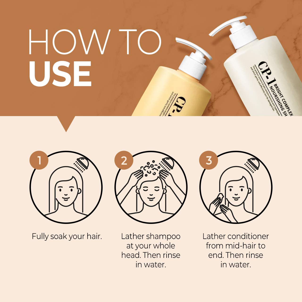CP-1 Après-shampoing application massage, apaise les longueurs tout en nourrissant