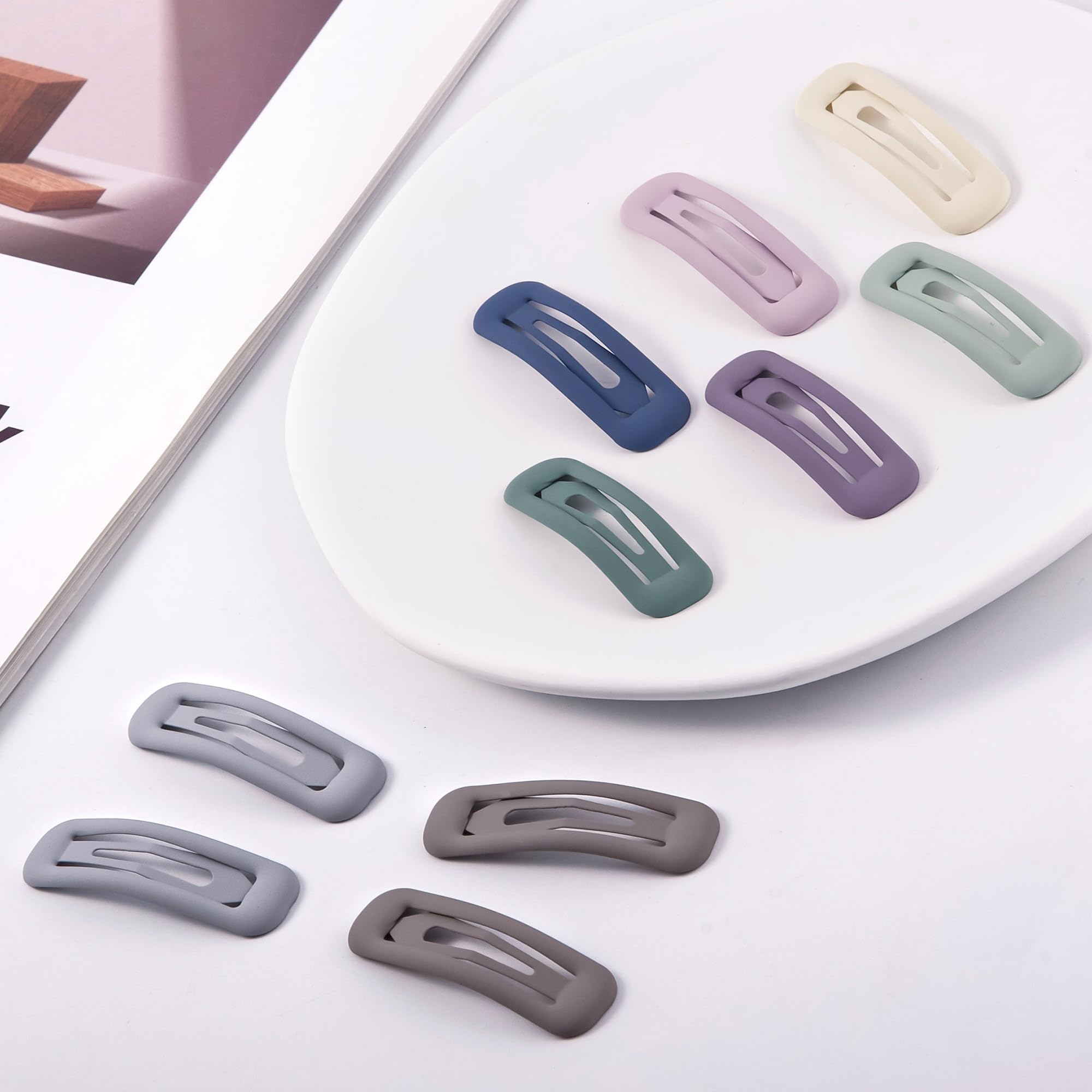 Barrette Cptots rectangle mate – idéale pour coiffures variées et confort durable.