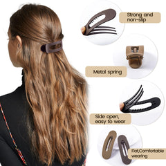 Cptots pinces grandes plats noir mat – look discret et tenue en place.