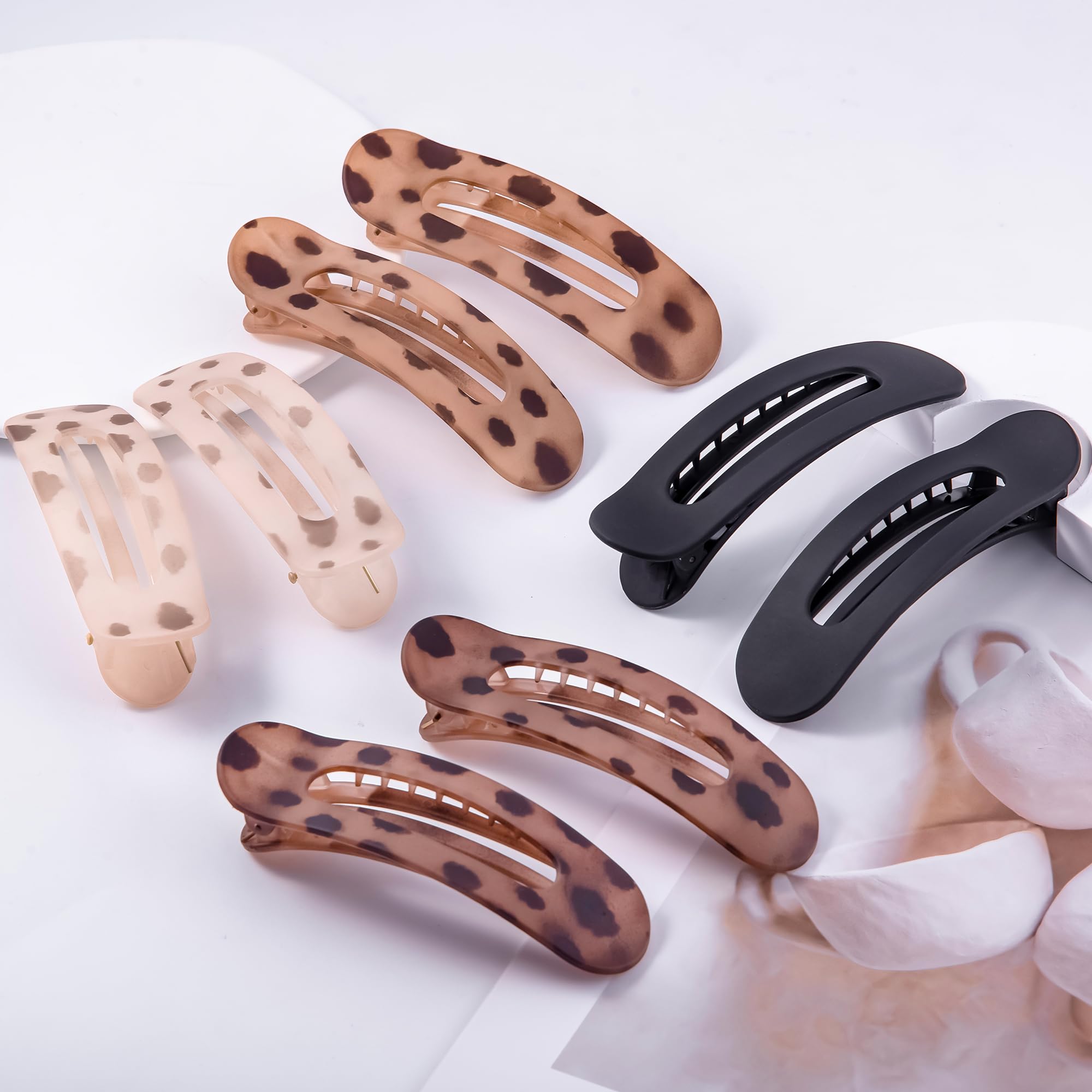 Ensemble noir mat de pinces plates Cptots pour coiffure polyvalente.