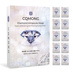Masque CQMONG en feuille diamant avec texture soyeuse et éclat lumineux.