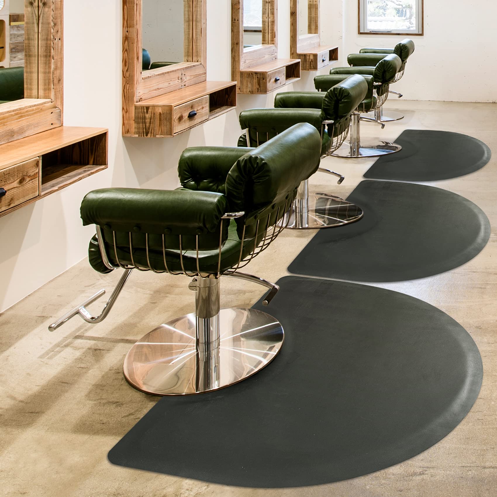 Crablux tapis salon anti-fatigue 3x5 noir demi-cercle offre un confort accru.