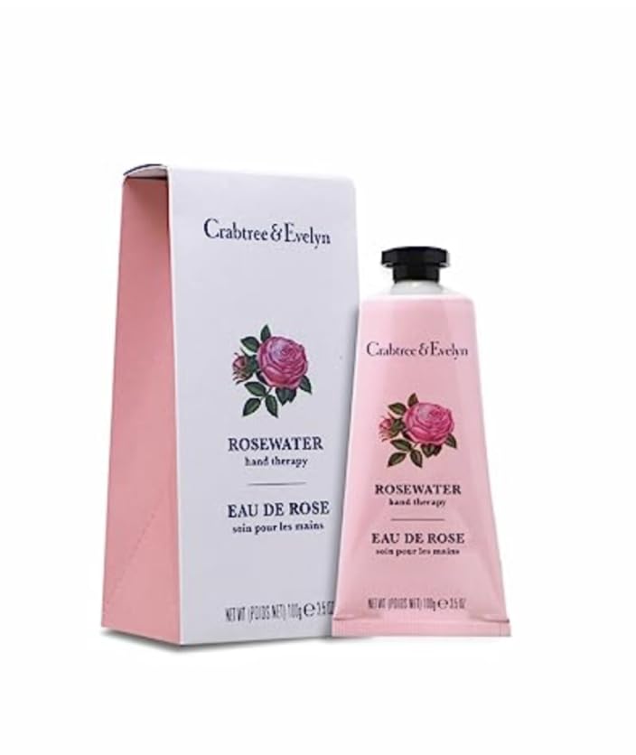 Crème Mains Crabtree & Evelyn eau de rose, texture soyeuse pour nourrir les mains.