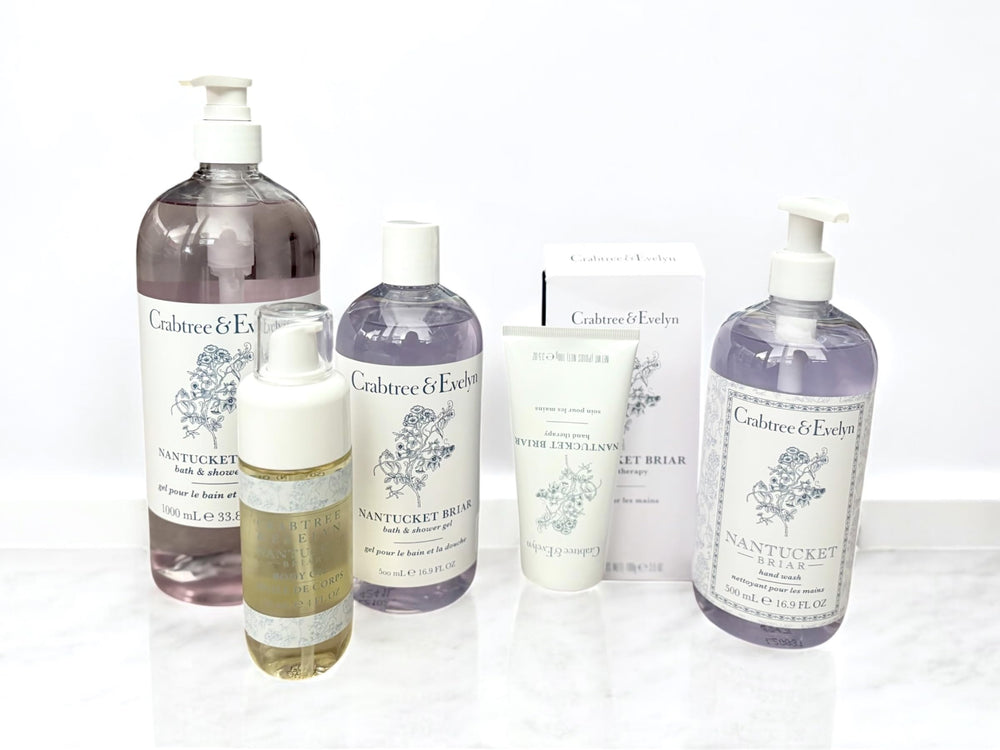 Design d’emballage Crabtree & Evelyn Nantucket Briar élégant et raffiné.