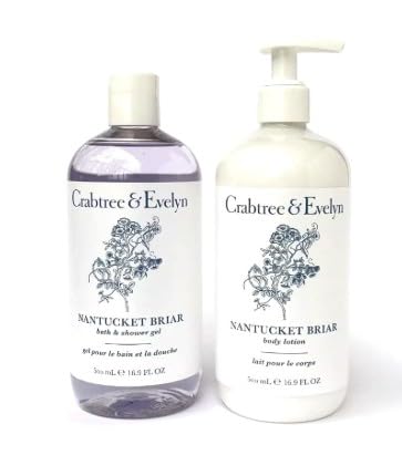 Crabtree & Evelyn Nantucket Briar ensemble lait et gel douche pour hydratation quotidienne et parfum délicat