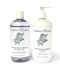 Crabtree & Evelyn Nantucket Briar ensemble lait et gel douche pour hydratation quotidienne et parfum délicat