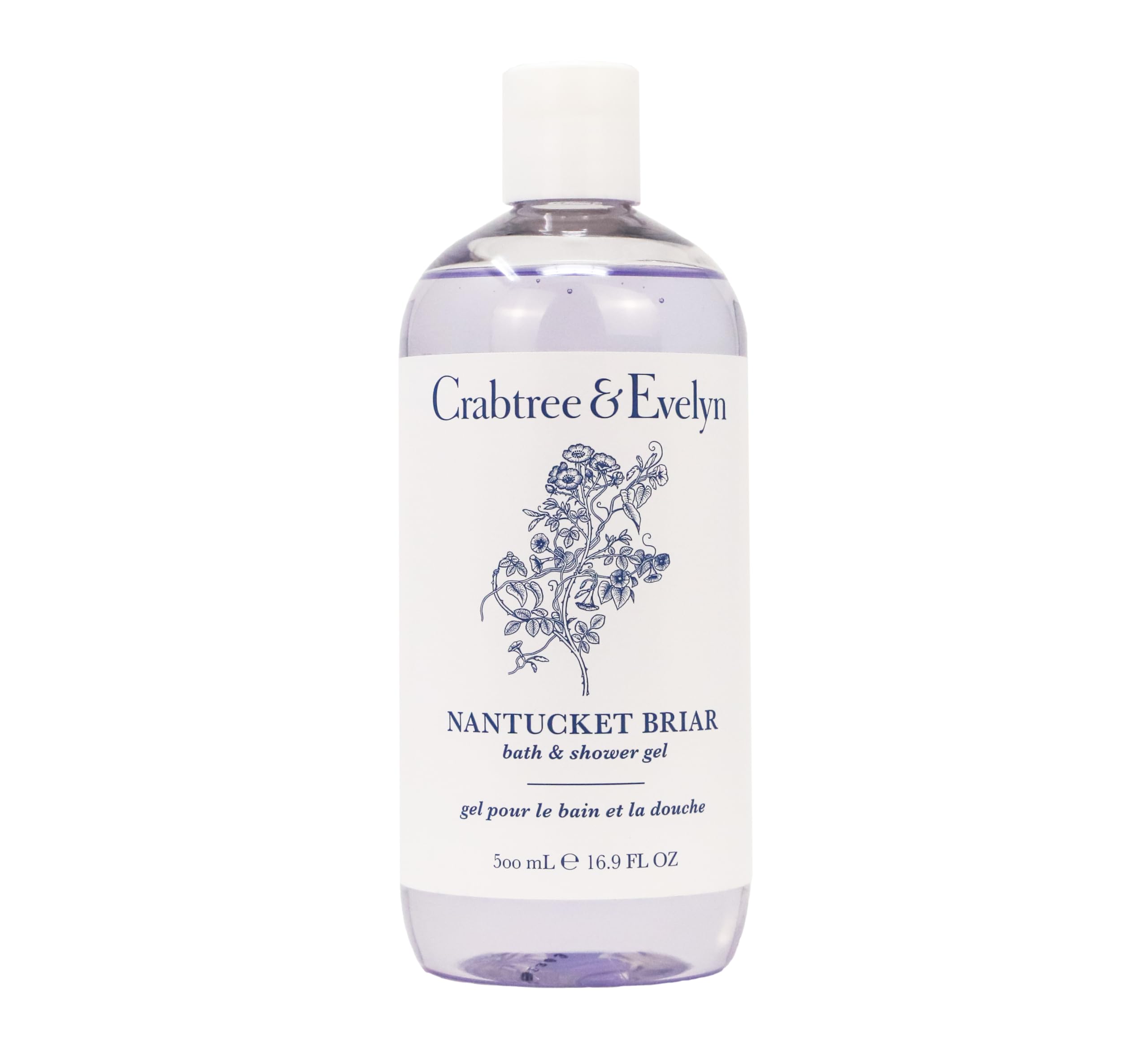 Gel douche Crabtree & Evelyn Nantucket Briar, bouteille parfumée, hydratation douce pour le corps.