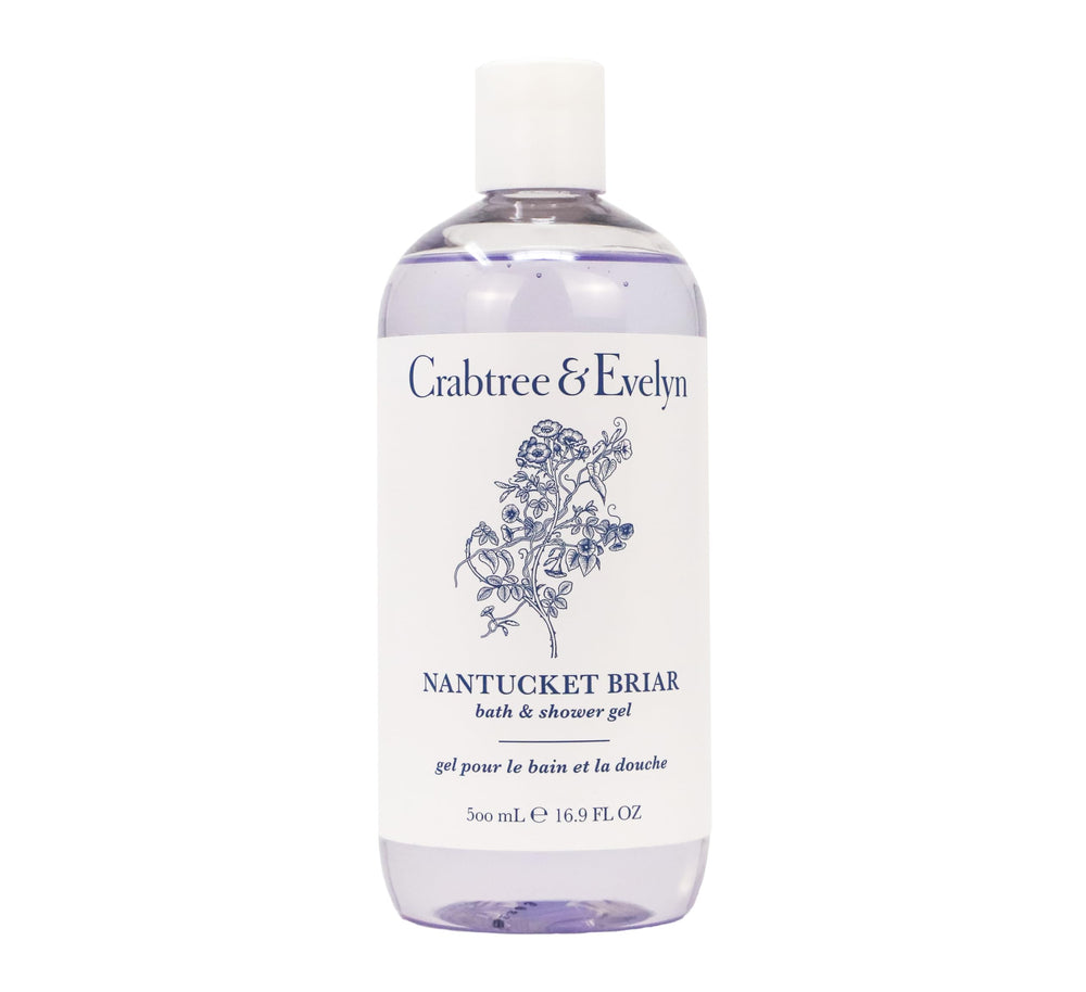 Gel douche Crabtree & Evelyn Nantucket Briar, bouteille parfumée, hydratation douce pour le corps.