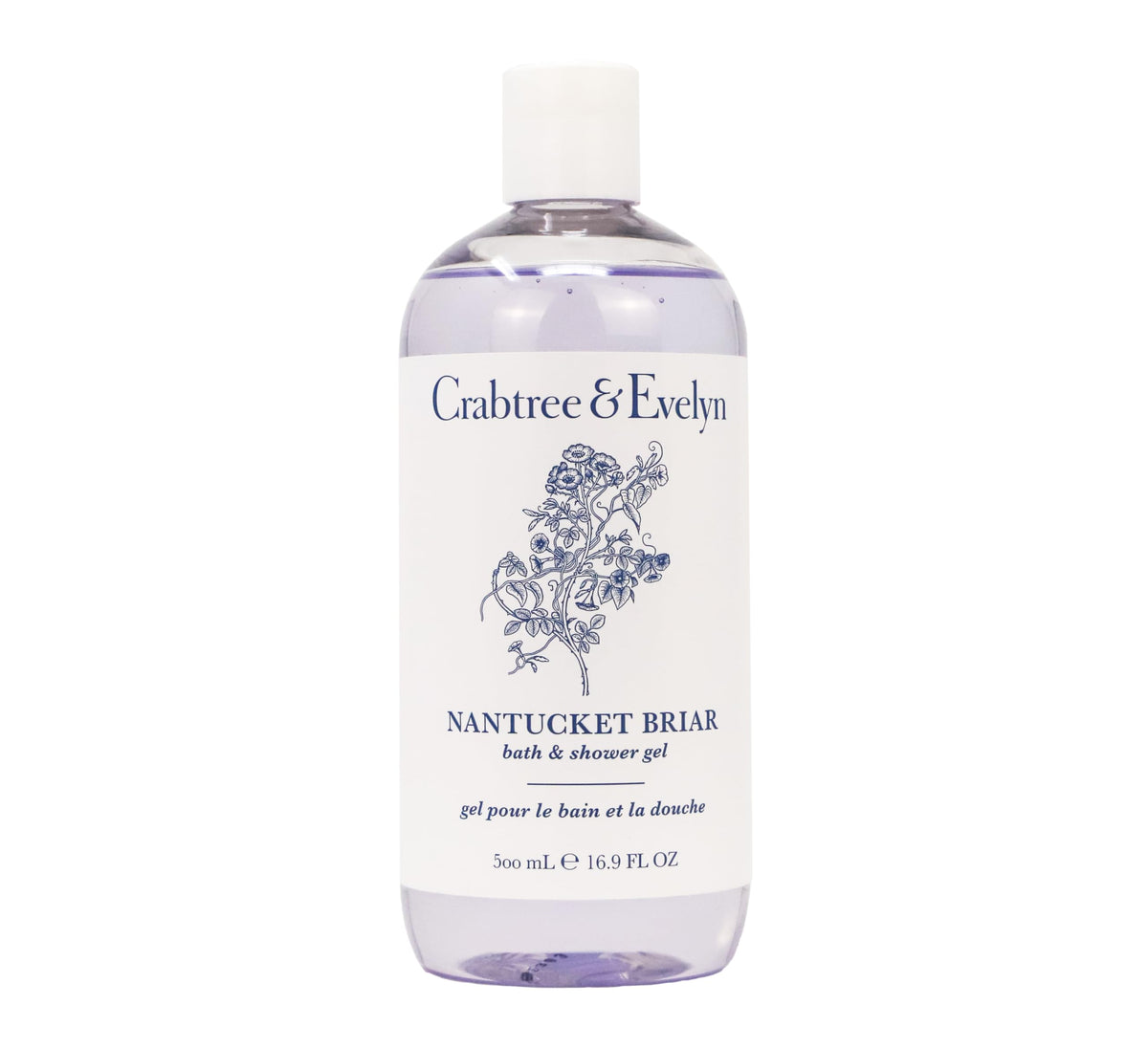 Gel douche Crabtree & Evelyn Nantucket Briar, bouteille parfumée, hydratation douce pour le corps.