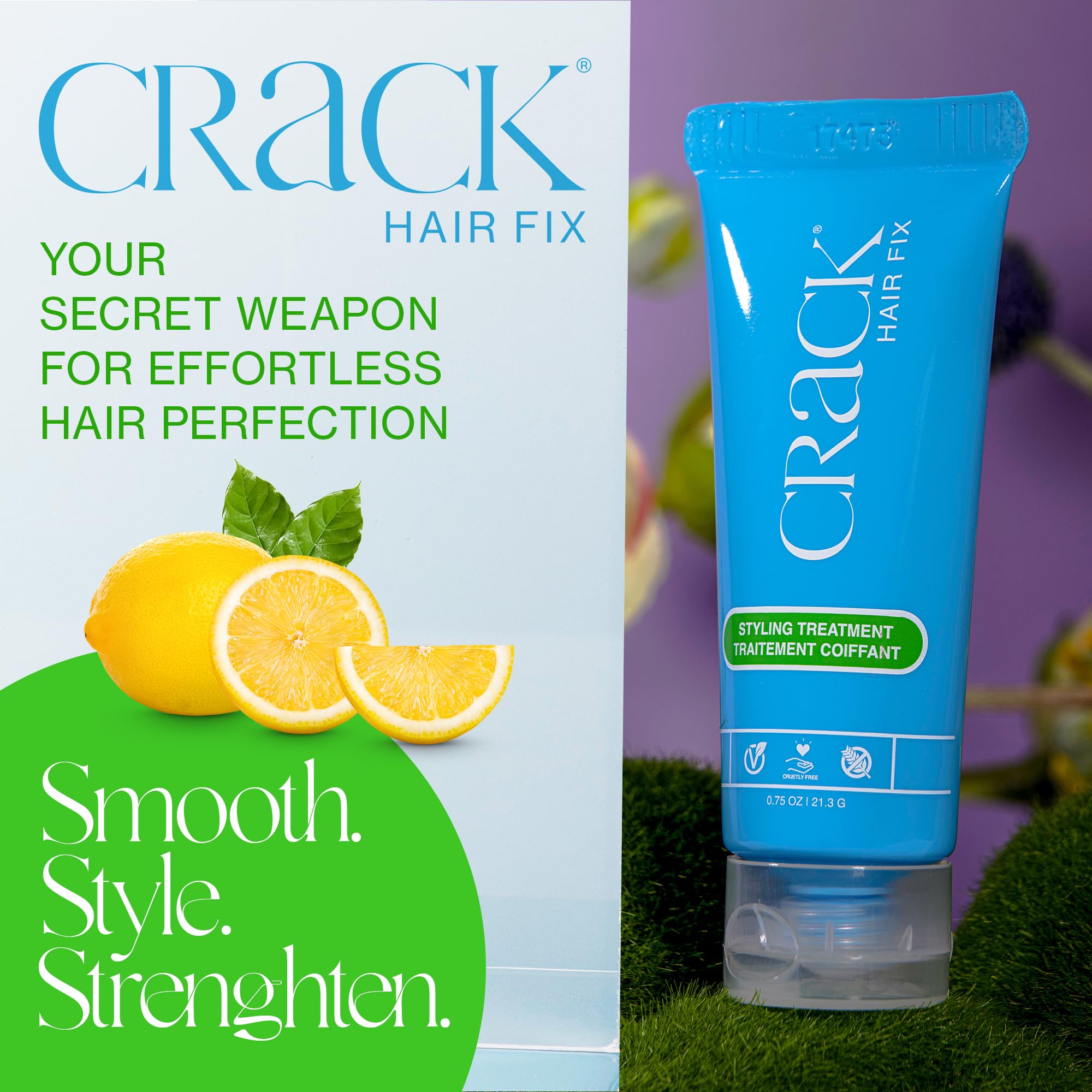 Crack Hair Fix infusion acai-proteines pour une brillance renforcée.