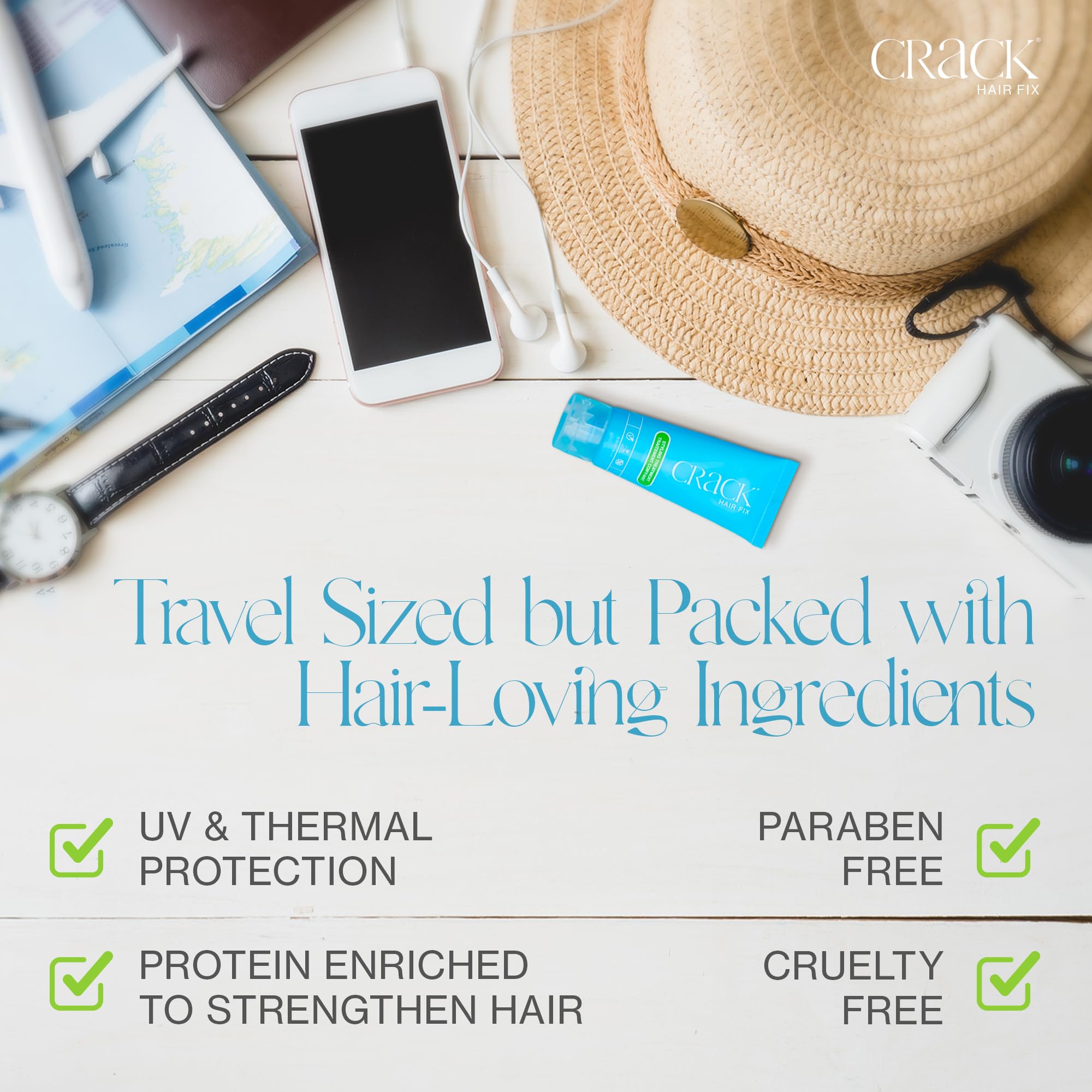Crack Hair Fix anti-frizz humidite 24h pour des cheveux maitrisés.