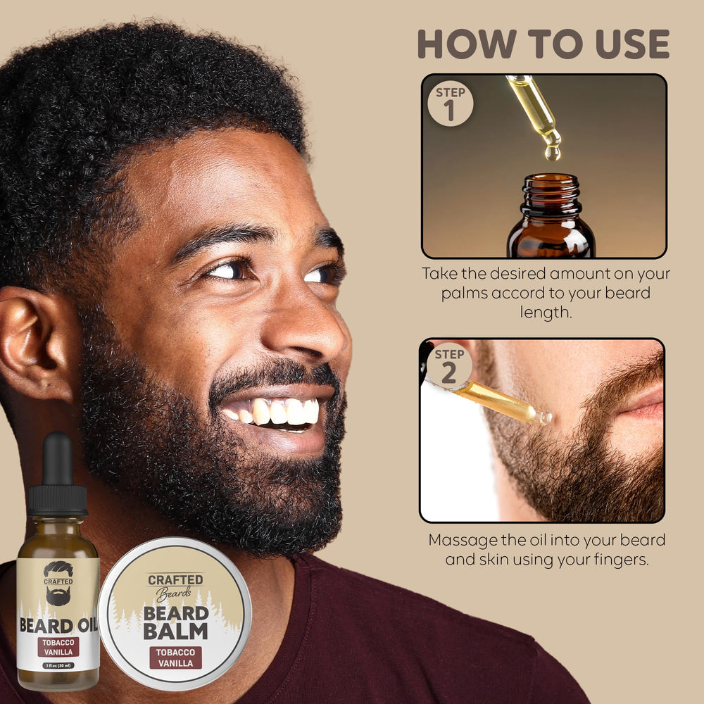 Application facile de l'huile barbe sur peau et poils
