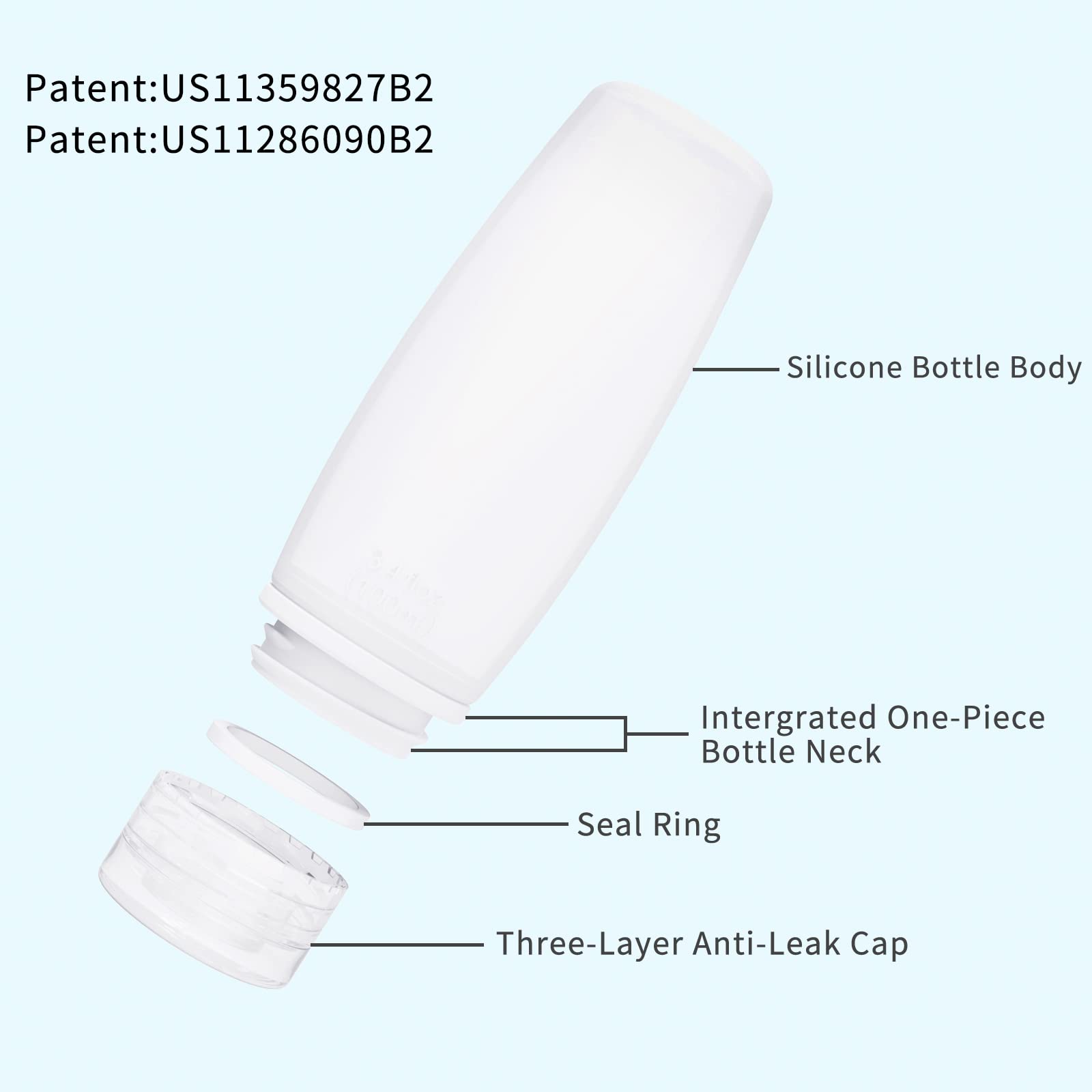 Craftend bouteilles silicone voyage – étanches et faciles à remplir pour vos essentiels.