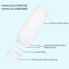 Craftend bouteilles silicone voyage – étanches et faciles à remplir pour vos essentiels.