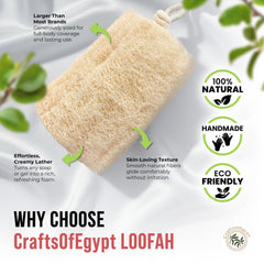 CraftsOfEgypt loofah grand format pour tout le corps