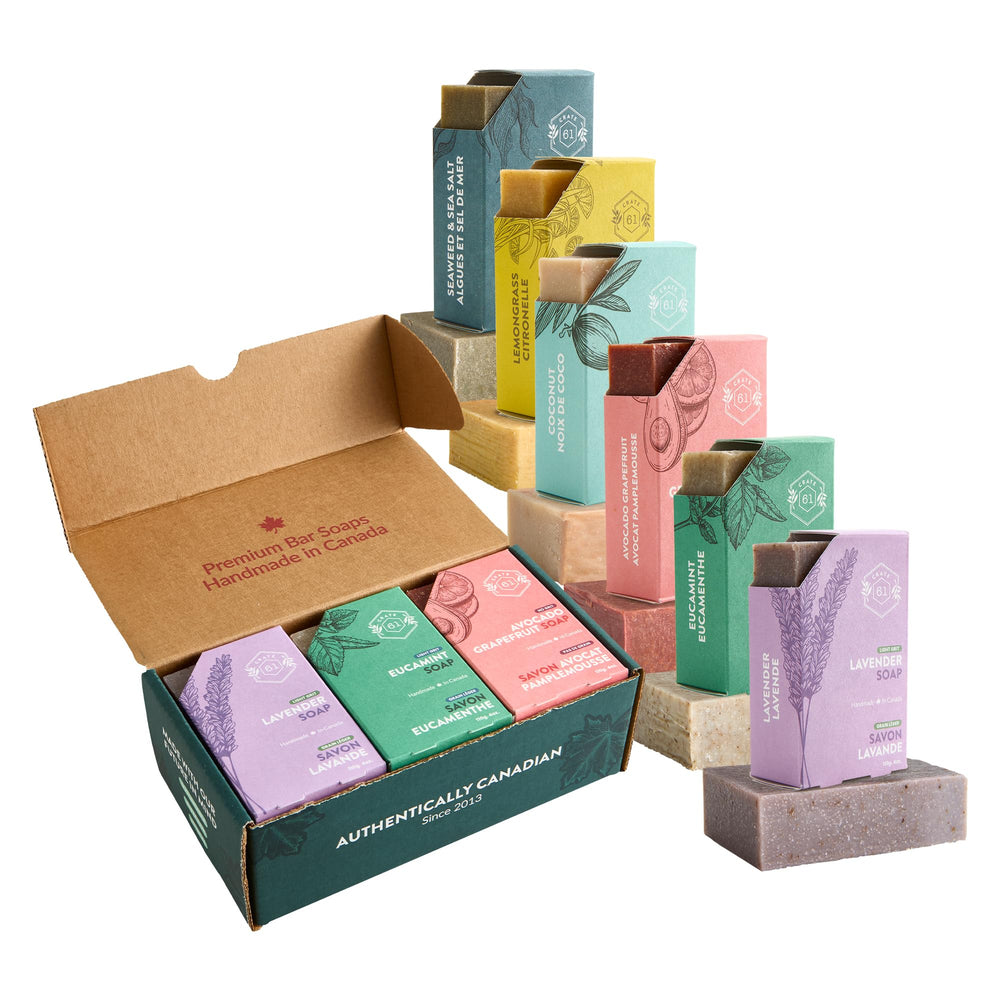 Crate 61 Organics: barre savon naturelle à froid, texture riche.