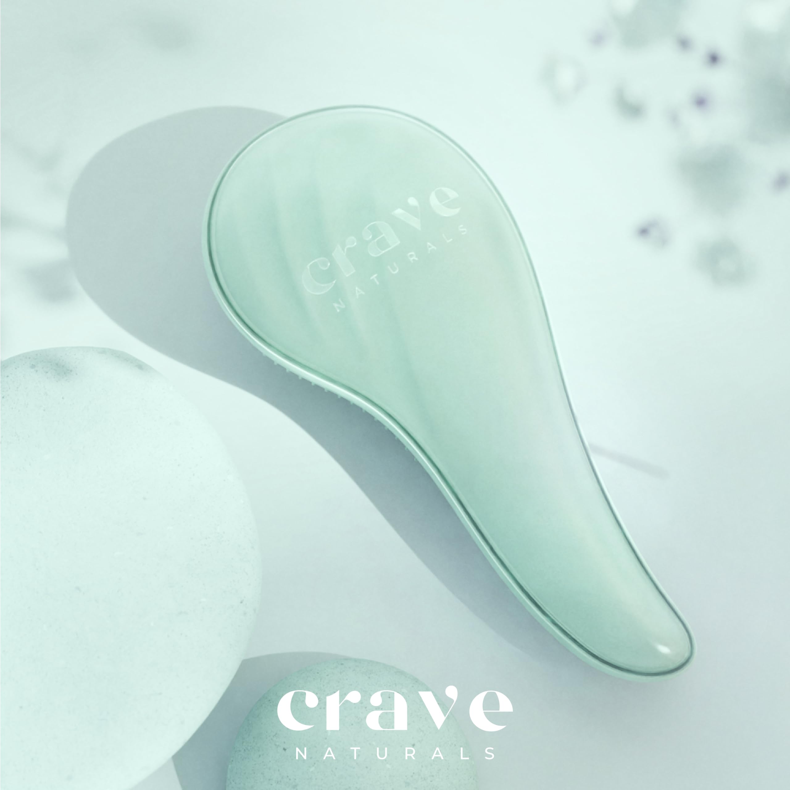 Crave Naturals, brosse démêlante sur cheveux humides, démêlage rapide.