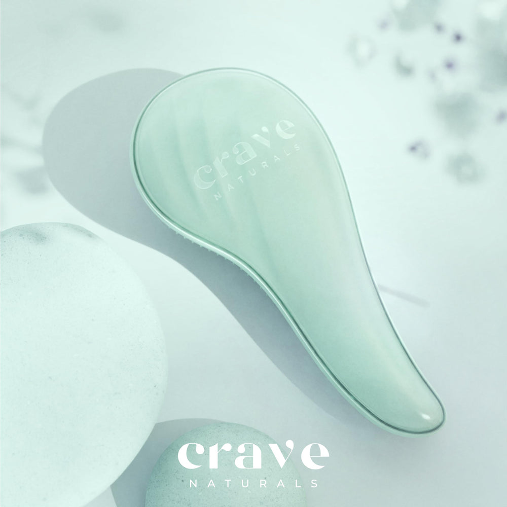 Crave Naturals, brosse démêlante sur cheveux humides, démêlage rapide.