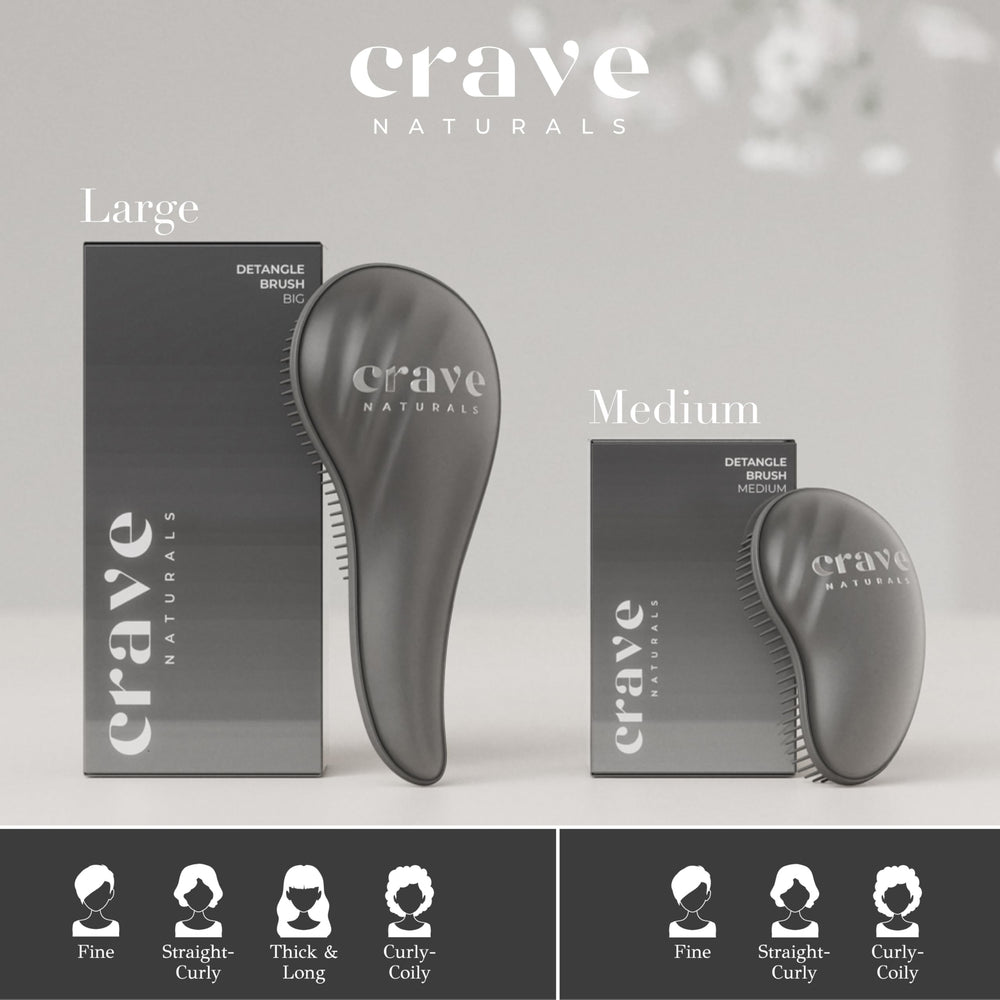 Crave Naturals brosse démêlante grande noire pratique pour toute la famille.