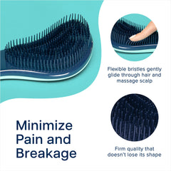Crave Naturals brosse démêlante turquoise sur cheveux secs, définition naturelle des boucles.