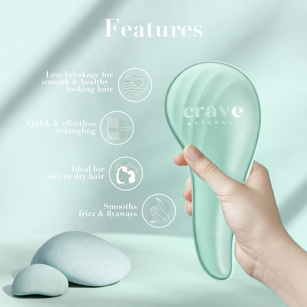 Crave Naturals, brosse enfant turquoise démêlage en douceur.