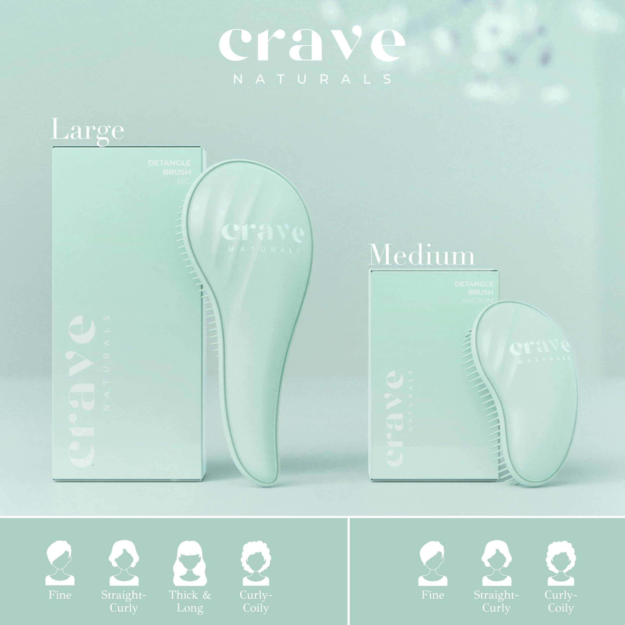 Crave Naturals, brosse longue durée turquoise, conçue pour durer au quotidien.
