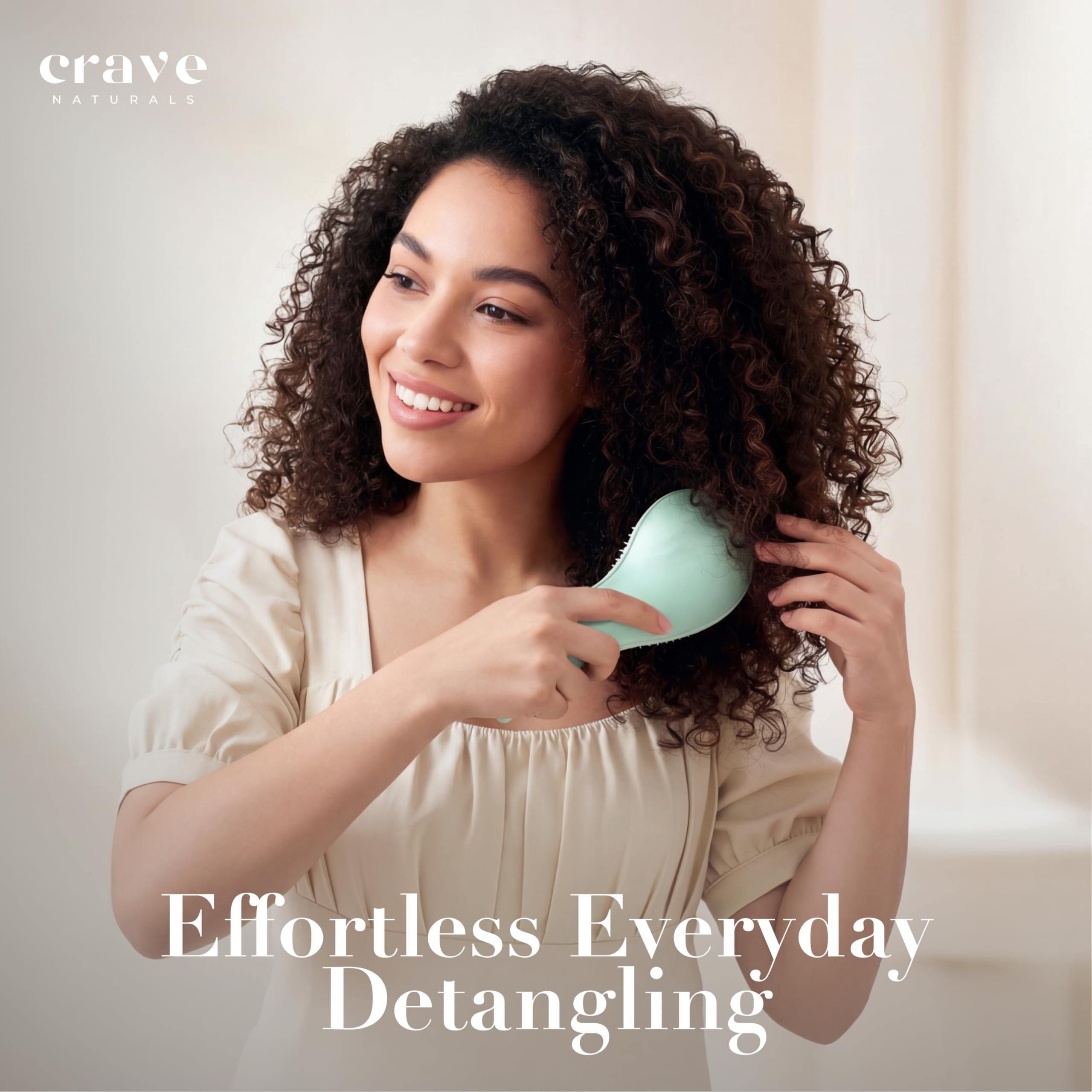 Crave Naturals, brosse massage cuir chevelu turquoise, douceur et circulation.