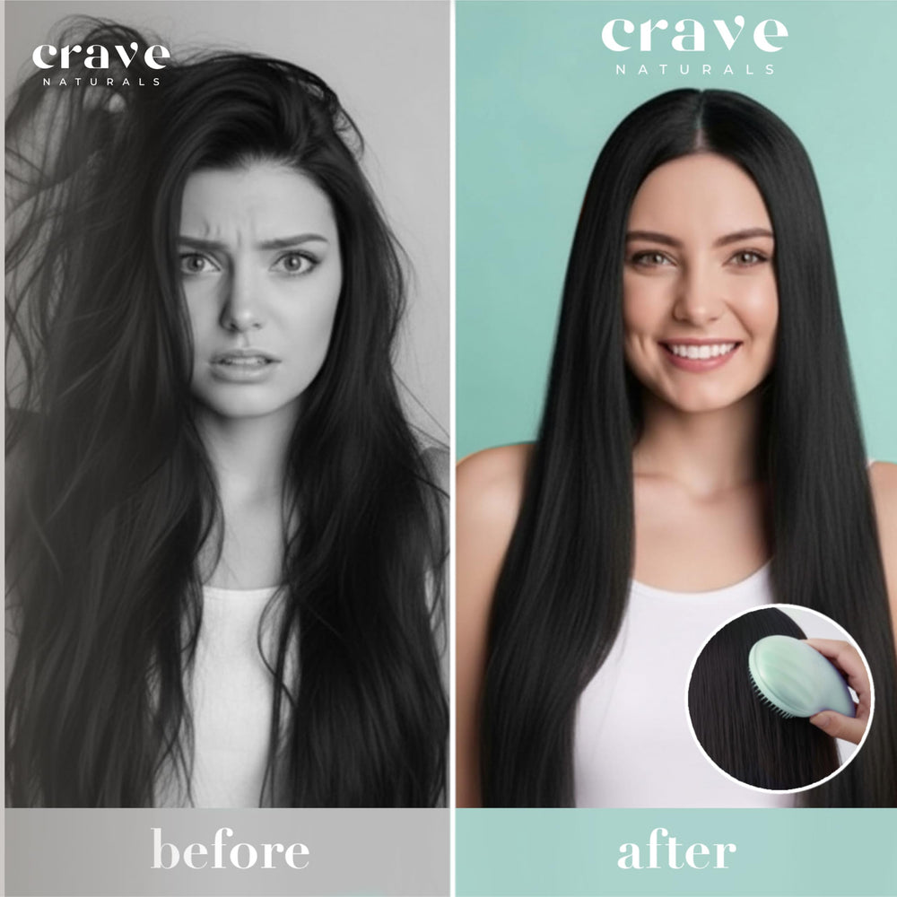Crave Naturals, brosse poils durables turquoise, longévité et performance.