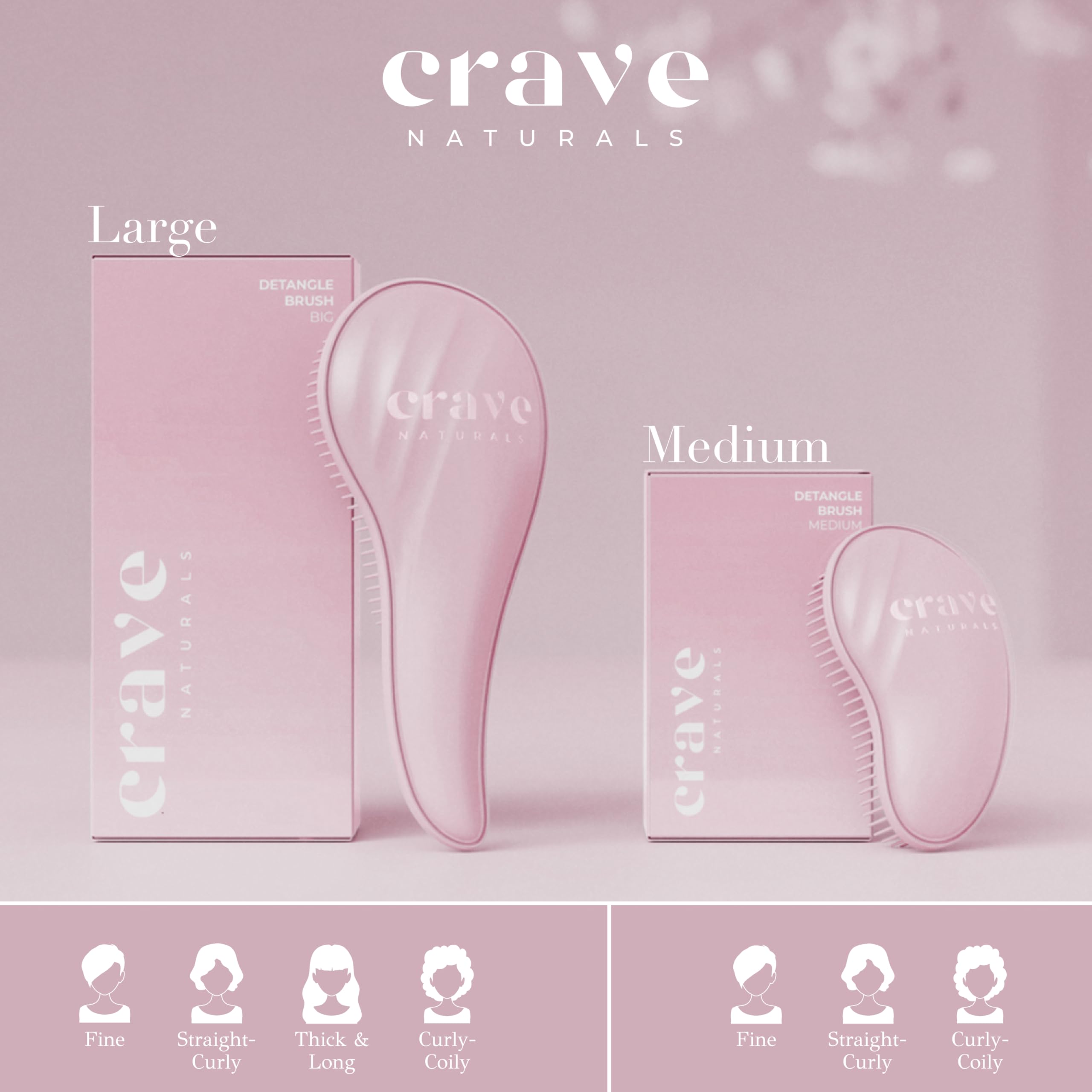 Crave Naturals convient à tous les types de cheveux, rose.