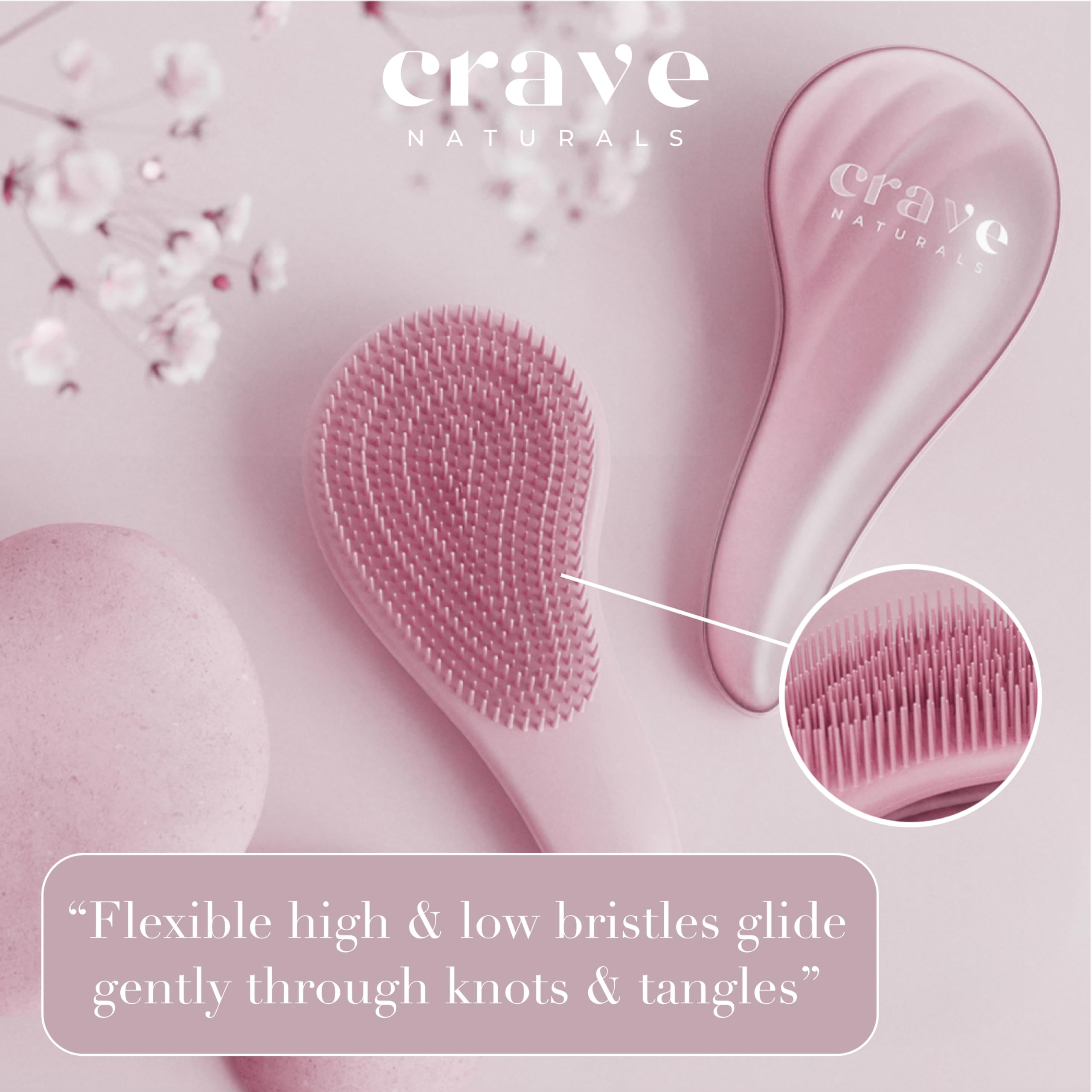 Crave Naturals brosse définit les boucles, grande rose.