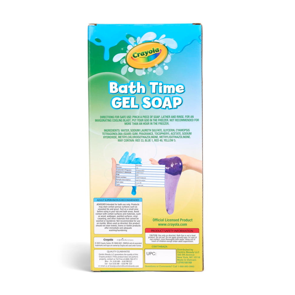 Crayola Bath Time Slime colors display highlights bright hues for engaging bath time