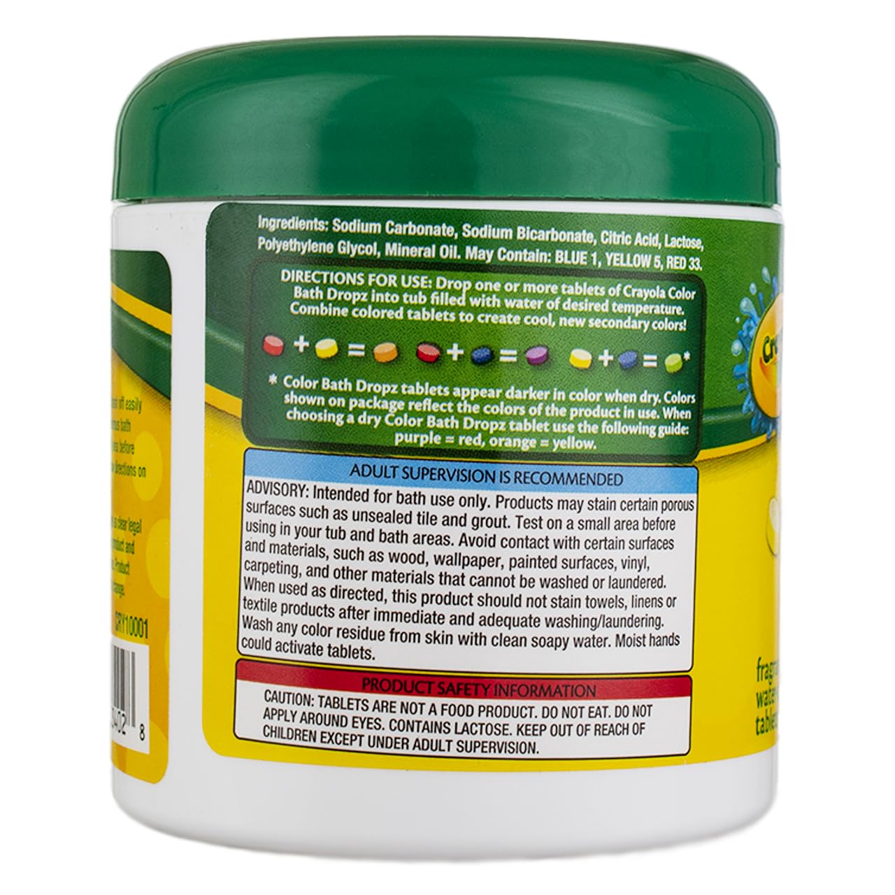 Crayola Color Bath Dropz tablettes dissolvant rapidement pour des couleurs.